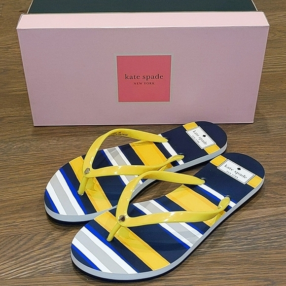 NEW Kate Spade Feldon Flip Flop- Over Print Stripe - Picture 4 of 10